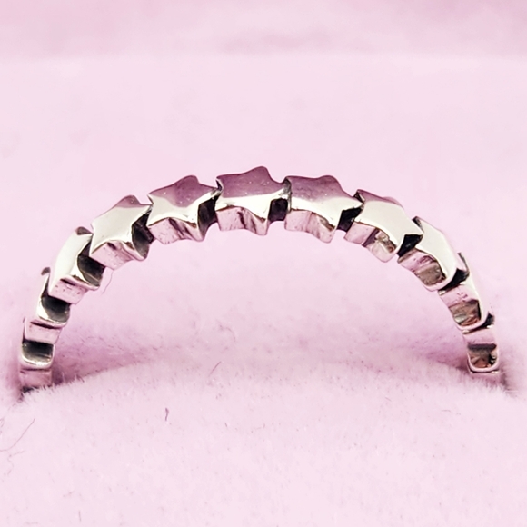 Silver Star Shaped Stacking Ring - Picture 2 of 9